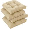imagedownluxe Outdoor Chair Cushions Set of 2 for Patio Furniture Waterproof Tufted Overstuffed Patio Furniture Cushions Memory Foam Outdoor Seat Cushion 19quot X 19quot X 5quot KhakiKhaki