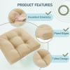imagedownluxe Outdoor Chair Cushions Set of 2 for Patio Furniture Waterproof Tufted Overstuffed Patio Furniture Cushions Memory Foam Outdoor Seat Cushion 19quot X 19quot X 5quot KhakiKhaki