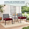 imagedownluxe Outdoor Chair Cushions Set of 2 for Patio Furniture Waterproof Tufted Overstuffed Patio Furniture Cushions Memory Foam Outdoor Seat Cushion 19quot X 19quot X 5quot KhakiBurgundy