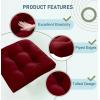 imagedownluxe Outdoor Chair Cushions Set of 2 for Patio Furniture Waterproof Tufted Overstuffed Patio Furniture Cushions Memory Foam Outdoor Seat Cushion 19quot X 19quot X 5quot KhakiBurgundy