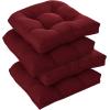 imagedownluxe Outdoor Chair Cushions Set of 2 for Patio Furniture Waterproof Tufted Overstuffed Patio Furniture Cushions Memory Foam Outdoor Seat Cushion 19quot X 19quot X 5quot KhakiBurgundy