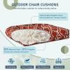 imagedownluxe Outdoor Chair Cushions Set of 2 for Patio Furniture Waterproof Tufted Overstuffed Patio Furniture Cushions Memory Foam Outdoor Seat Cushion 19quot X 19quot X 5quot KhakiRed Gourd