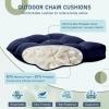 imagedownluxe Outdoor Chair Cushions Set of 2 for Patio Furniture Waterproof Tufted Overstuffed Patio Furniture Cushions Memory Foam Outdoor Seat Cushion 19quot X 19quot X 5quot KhakiNavy