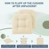 imagedownluxe Outdoor Chair Cushions Set of 2 for Patio Furniture Waterproof Tufted Overstuffed Patio Furniture Cushions Memory Foam Outdoor Seat Cushion 19quot X 19quot X 5quot KhakiBeige