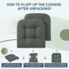 imagedownluxe Outdoor Chair Cushions Set of 2 for Patio Furniture Waterproof Tufted Overstuffed Patio Furniture Cushions Memory Foam Outdoor Seat Cushion 19quot X 19quot X 5quot KhakiDark Grey