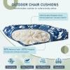 imagedownluxe Outdoor Chair Cushions Set of 2 for Patio Furniture Waterproof Tufted Overstuffed Patio Furniture Cushions Memory Foam Outdoor Seat Cushion 19quot X 19quot X 5quot KhakiBlue Carp