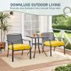 imagedownluxe Outdoor Chair Cushions Set of 2 for Patio Furniture Waterproof Tufted Overstuffed Patio Furniture Cushions Memory Foam Outdoor Seat Cushion 19quot X 19quot X 5quot KhakiYellow