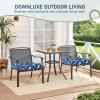 imagedownluxe Outdoor Chair Cushions Set of 2 for Patio Furniture Waterproof Tufted Overstuffed Patio Furniture Cushions Memory Foam Outdoor Seat Cushion 19quot X 19quot X 5quot KhakiBlue Carp