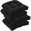 imagedownluxe Outdoor Chair Cushions Set of 2 for Patio Furniture Waterproof Tufted Overstuffed Patio Furniture Cushions Memory Foam Outdoor Seat Cushion 19quot X 19quot X 5quot KhakiBlack