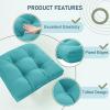 imagedownluxe Outdoor Chair Cushions Set of 2 for Patio Furniture Waterproof Tufted Overstuffed Patio Furniture Cushions Memory Foam Outdoor Seat Cushion 19quot X 19quot X 5quot KhakiTeal