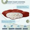 imagedownluxe Outdoor Chair Cushions Set of 2 for Patio Furniture Waterproof Tufted Overstuffed Patio Furniture Cushions Memory Foam Outdoor Seat Cushion 19quot X 19quot X 5quot KhakiBrick Red