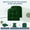 imagedownluxe Outdoor Chair Cushions Set of 2 for Patio Furniture Waterproof Tufted Overstuffed Patio Furniture Cushions Memory Foam Outdoor Seat Cushion 19quot X 19quot X 5quot KhakiForest Green