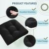 imagedownluxe Outdoor Chair Cushions Set of 2 for Patio Furniture Waterproof Tufted Overstuffed Patio Furniture Cushions Memory Foam Outdoor Seat Cushion 19quot X 19quot X 5quot KhakiBlack