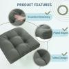 imagedownluxe Outdoor Chair Cushions Set of 2 for Patio Furniture Waterproof Tufted Overstuffed Patio Furniture Cushions Memory Foam Outdoor Seat Cushion 19quot X 19quot X 5quot KhakiDark Grey