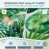 imagedownluxe Outdoor Chair Cushions Set of 2 for Patio Furniture Waterproof Tufted Overstuffed Patio Furniture Cushions Memory Foam Outdoor Seat Cushion 19quot X 19quot X 5quot KhakiPalm Leaves