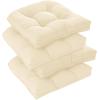 imagedownluxe Outdoor Chair Cushions Set of 2 for Patio Furniture Waterproof Tufted Overstuffed Patio Furniture Cushions Memory Foam Outdoor Seat Cushion 19quot X 19quot X 5quot KhakiBeige