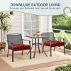 imagedownluxe Outdoor Chair Cushions Set of 2 for Patio Furniture Waterproof Tufted Overstuffed Patio Furniture Cushions Memory Foam Outdoor Seat Cushion 19quot X 19quot X 5quot KhakiBrick Red