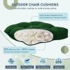 imagedownluxe Outdoor Chair Cushions Set of 2 for Patio Furniture Waterproof Tufted Overstuffed Patio Furniture Cushions Memory Foam Outdoor Seat Cushion 19quot X 19quot X 5quot KhakiForest Green
