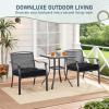 imagedownluxe Outdoor Chair Cushions Set of 2 for Patio Furniture Waterproof Tufted Overstuffed Patio Furniture Cushions Memory Foam Outdoor Seat Cushion 19quot X 19quot X 5quot KhakiBlack