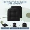 imagedownluxe Outdoor Chair Cushions Set of 2 for Patio Furniture Waterproof Tufted Overstuffed Patio Furniture Cushions Memory Foam Outdoor Seat Cushion 19quot X 19quot X 5quot KhakiBlack