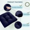 imagedownluxe Outdoor Chair Cushions Set of 2 for Patio Furniture Waterproof Tufted Overstuffed Patio Furniture Cushions Memory Foam Outdoor Seat Cushion 19quot X 19quot X 5quot KhakiNavy