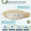 imagedownluxe Outdoor Chair Cushions Set of 2 for Patio Furniture Waterproof Tufted Overstuffed Patio Furniture Cushions Memory Foam Outdoor Seat Cushion 19quot X 19quot X 5quot KhakiKhaki