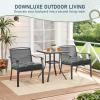 imagedownluxe Outdoor Chair Cushions Set of 2 for Patio Furniture Waterproof Tufted Overstuffed Patio Furniture Cushions Memory Foam Outdoor Seat Cushion 19quot X 19quot X 5quot KhakiDark Grey