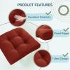 imagedownluxe Outdoor Chair Cushions Set of 2 for Patio Furniture Waterproof Tufted Overstuffed Patio Furniture Cushions Memory Foam Outdoor Seat Cushion 19quot X 19quot X 5quot KhakiBrick Red