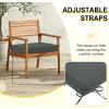 imagedownluxe Outdoor Chair Cushions Set of 4 for Patio Furniture WaterResistant Square Corner Patio Chair Cushions with Ties High Density Foam Outdoor Seat Cushion 185quot X 16quot X 3quot BlackDark Grey