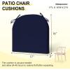 imagedownluxe Outdoor Chair Cushions Set of 4 for Patio Furniture WaterResistant Square Corner Patio Chair Cushions with Ties High Density Foam Outdoor Seat Cushion 185quot X 16quot X 3quot BlackNavy
