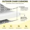 imagedownluxe Outdoor Chair Cushions Set of 4 for Patio Furniture WaterResistant Square Corner Patio Chair Cushions with Ties High Density Foam Outdoor Seat Cushion 185quot X 16quot X 3quot BlackGrey Gourd