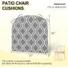 imagedownluxe Outdoor Chair Cushions Set of 4 for Patio Furniture WaterResistant Square Corner Patio Chair Cushions with Ties High Density Foam Outdoor Seat Cushion 185quot X 16quot X 3quot BlackGrey Gourd