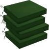 imagedownluxe Outdoor Chair Cushions Set of 4 for Patio Furniture WaterResistant Square Corner Patio Chair Cushions with Ties High Density Foam Outdoor Seat Cushion 185quot X 16quot X 3quot BlackForest Green