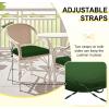 imagedownluxe Outdoor Chair Cushions Set of 4 for Patio Furniture WaterResistant Square Corner Patio Chair Cushions with Ties High Density Foam Outdoor Seat Cushion 185quot X 16quot X 3quot BlackForest Green