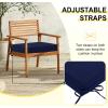 imagedownluxe Outdoor Chair Cushions Set of 4 for Patio Furniture WaterResistant Square Corner Patio Chair Cushions with Ties High Density Foam Outdoor Seat Cushion 185quot X 16quot X 3quot BlackNavy