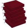 imagedownluxe Outdoor Chair Cushions Set of 4 for Patio Furniture WaterResistant Square Corner Patio Chair Cushions with Ties High Density Foam Outdoor Seat Cushion 185quot X 16quot X 3quot BlackBurgundy