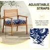 imagedownluxe Outdoor Chair Cushions Set of 4 for Patio Furniture WaterResistant Square Corner Patio Chair Cushions with Ties High Density Foam Outdoor Seat Cushion 185quot X 16quot X 3quot BlackBlue Carp