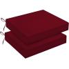 imagedownluxe Outdoor Chair Cushions Set of 4 for Patio Furniture WaterResistant Square Corner Patio Chair Cushions with Ties High Density Foam Outdoor Seat Cushion 185quot X 16quot X 3quot BlackBurgundy