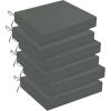 imagedownluxe Outdoor Chair Cushions Set of 4 for Patio Furniture WaterResistant Square Corner Patio Chair Cushions with Ties High Density Foam Outdoor Seat Cushion 185quot X 16quot X 3quot BlackDark Grey