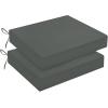 imagedownluxe Outdoor Chair Cushions Set of 4 for Patio Furniture WaterResistant Square Corner Patio Chair Cushions with Ties High Density Foam Outdoor Seat Cushion 185quot X 16quot X 3quot BlackDark Grey