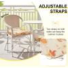 imagedownluxe Outdoor Chair Cushions Set of 4 for Patio Furniture WaterResistant Square Corner Patio Chair Cushions with Ties High Density Foam Outdoor Seat Cushion 185quot X 16quot X 3quot BlackEva Floral