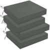 imagedownluxe Outdoor Chair Cushions Set of 4 for Patio Furniture WaterResistant Square Corner Patio Chair Cushions with Ties High Density Foam Outdoor Seat Cushion 185quot X 16quot X 3quot BlackDark Grey
