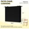imagedownluxe Outdoor Chair Cushions Set of 4 for Patio Furniture WaterResistant Square Corner Patio Chair Cushions with Ties High Density Foam Outdoor Seat Cushion 185quot X 16quot X 3quot BlackBlack