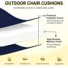 imagedownluxe Outdoor Chair Cushions Set of 4 for Patio Furniture WaterResistant Square Corner Patio Chair Cushions with Ties High Density Foam Outdoor Seat Cushion 185quot X 16quot X 3quot BlackNavy