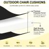 imagedownluxe Outdoor Chair Cushions Set of 4 for Patio Furniture WaterResistant Square Corner Patio Chair Cushions with Ties High Density Foam Outdoor Seat Cushion 185quot X 16quot X 3quot BlackBlack