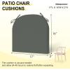 imagedownluxe Outdoor Chair Cushions Set of 4 for Patio Furniture WaterResistant Square Corner Patio Chair Cushions with Ties High Density Foam Outdoor Seat Cushion 185quot X 16quot X 3quot BlackDark Grey