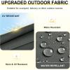 imagedownluxe Outdoor Chair Cushions Set of 4 for Patio Furniture WaterResistant Square Corner Patio Chair Cushions with Ties High Density Foam Outdoor Seat Cushion 185quot X 16quot X 3quot BlackDark Grey