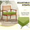 imagedownluxe Outdoor Chair Cushions Set of 4 for Patio Furniture WaterResistant Square Corner Patio Chair Cushions with Ties High Density Foam Outdoor Seat Cushion 185quot X 16quot X 3quot BlackSage Green