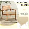imagedownluxe Outdoor Chair Cushions Set of 4 for Patio Furniture WaterResistant Square Corner Patio Chair Cushions with Ties High Density Foam Outdoor Seat Cushion 185quot X 16quot X 3quot BlackBeige