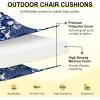 imagedownluxe Outdoor Chair Cushions Set of 4 for Patio Furniture WaterResistant Square Corner Patio Chair Cushions with Ties High Density Foam Outdoor Seat Cushion 185quot X 16quot X 3quot BlackBlue Carp
